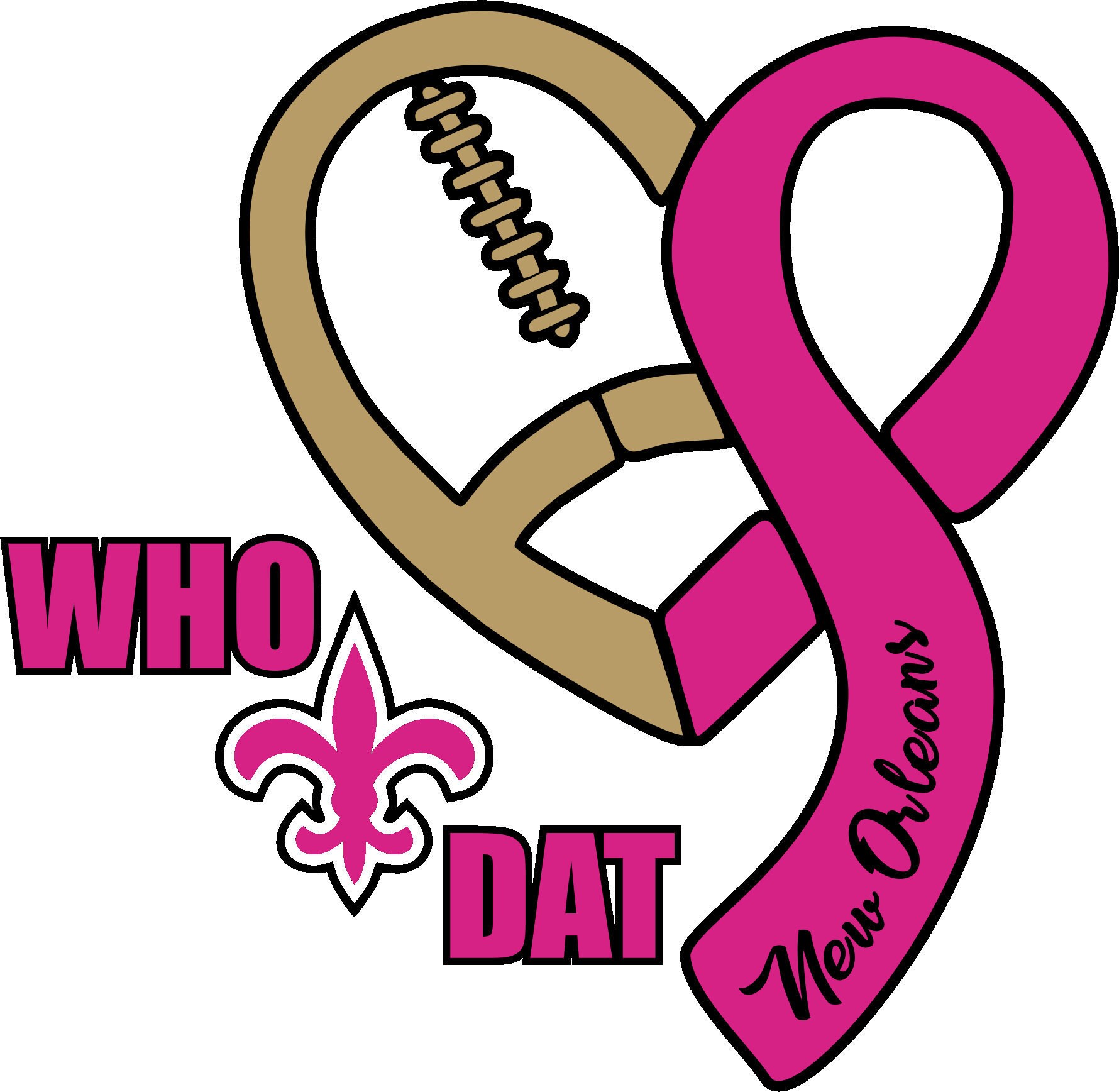 Download New Orleans Saints Football Ribbon-SVG PNG PDF File | Etsy