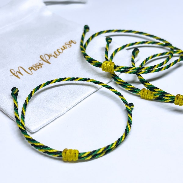 JAMAICAN ROPE | Thick Rope Bracelet, Waterproof Bracelet, Unisex Bracelet, Jamaican Flag Colors, String Bracelet, Wedding Favor, V-Day Gift