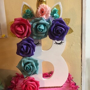 Custom unicorn wooden letter image 2