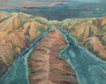 WHERE DREAMS LIVE, painting, 10 inch by 20 inch