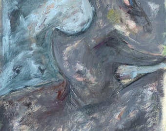 Persona Unknown, 2021 oil on board, 24in x18 in, 3mm depth