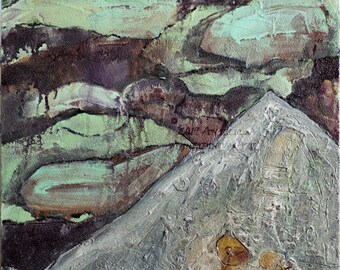 GROUNDED EVEREST, painting 16-in by 16-in