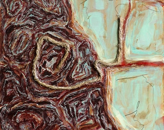 VINTAGE TALE, 10in by 10in painting