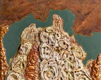 GHOST DANCE, WAX painting 10IN X 10IN