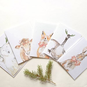 Cartes de souhaits Noël, ENSEMBLE de 5 cartes
