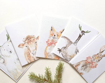 5 Greeting Cards Christmas or winter holidays, set of 5