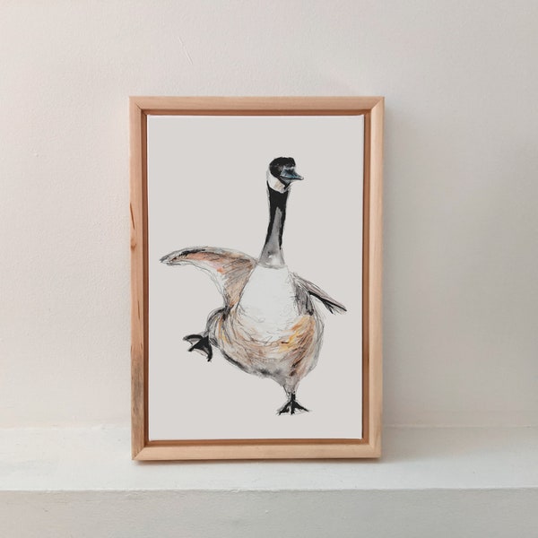 Canadian goose Painting art print, birds wall decor, animals prints