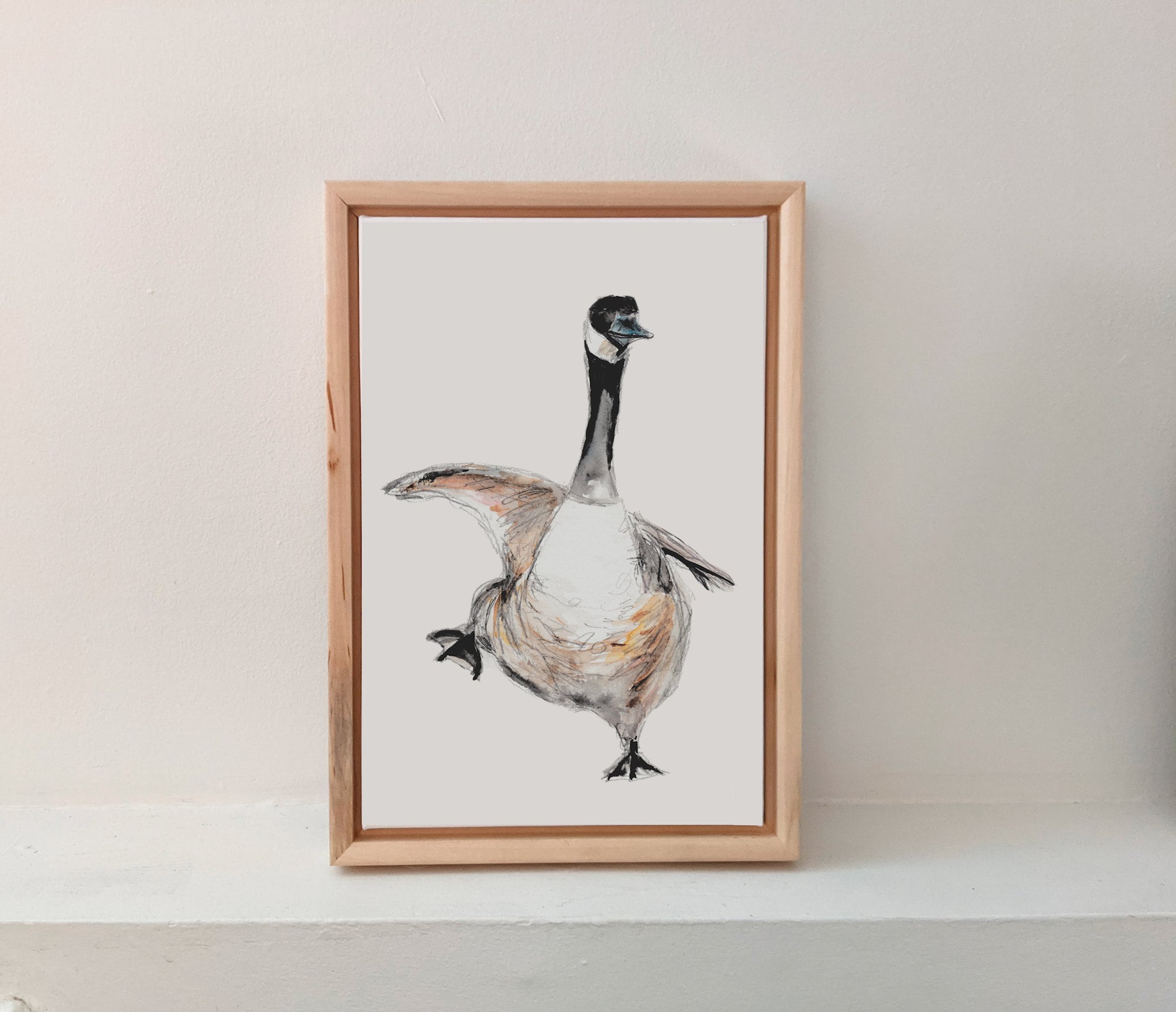 Canadian Goose Painting Art Print Birds Wall Decor Animals Etsy Canada