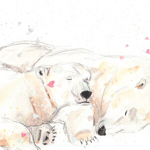Saint-Valentin, Carte de souhaits, la sieste des ours polaires