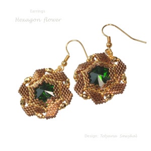 PDF Instructions Earrings and Ring Hexagon Flower