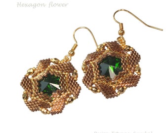 PDF Instructions Earrings and Ring Hexagon Flower