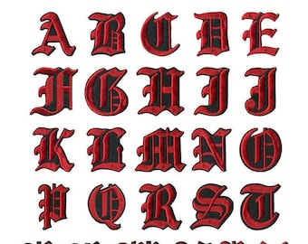 赤い古い英語の文字パッチ アイロン接着/縫い付け レトロな 