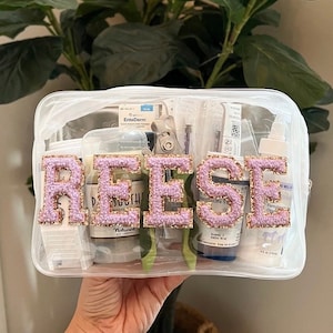 ENYA bag-Personalized Small Clear Toiletry Bag, TSA Approved Toiletry Bag, Travel Makeup Cosmetic Bag, Snacks, Nail, Medicine bag-Party bag