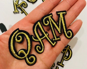 Personalized Gold Embroidery Letter Patch, Sew/Iron On Applique