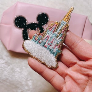 ADHESIVE Disney Castle Chenille patch-Chenille glitter Patch -rainbow sticker chenille Patch-Jacket patch-Backbag patch-gift idea