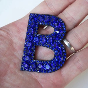 Cristal azul de la A a la Z, 1 pieza, parches de diamantes de imitación con letras hechas a mano y brillantes con cuentas/parches para coser/para bolso de chaqueta/regreso a la escuela