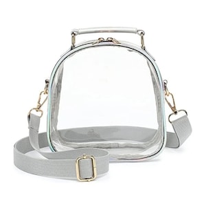 Mia Portable shoulder clear bag-stadium bag -Clear Crossbody Bag-Chenille Letters Customize Transparent Purse-Concert Purse-Clear bag