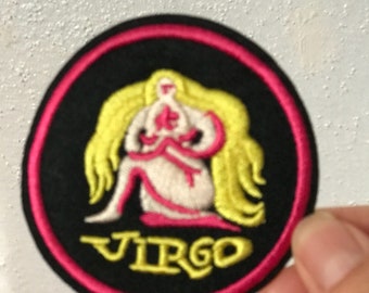 Creative Virgo iron On Patch/star Sign Symbol patch/Zodiac Badges Embroidered Sew On Patch（8/23-9/22）