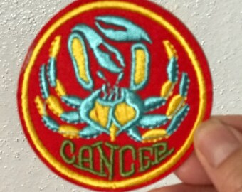 Cancer Astrological iron On Patch/star Sign Symbol patch/Zodiac Badges Embroidered Sew On Patch（6/22-7/22）