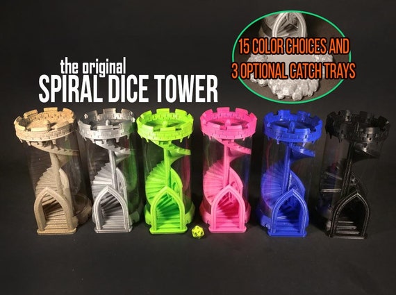 Dice Tower With Tray Spiral Staircase Roller Rpg Game Etsy