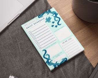 Ocean Sea Turtle Daily Planner Notepad - To Do List Sheets - 50 Sheet Planner Notepad - Daily Schedule - Best Organization Gifts