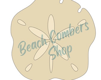 Classic Ocean Beach Sea Creature Sand Dollar SVG PNG Graphic Clipart