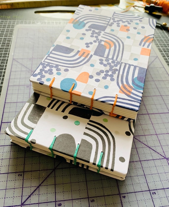 Hand-Crafted A6 Mixed Media Sketchbook: Coptic Bound, 240gsm Paper, Hand-Printed Cover