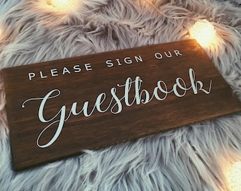 Guestbook Sign | wedding sign | guestbook sign | wedding question sign | wood wedding sign | rustic wedding sign | boho wedding decor