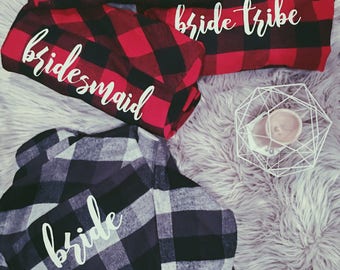etsy bridesmaid flannels