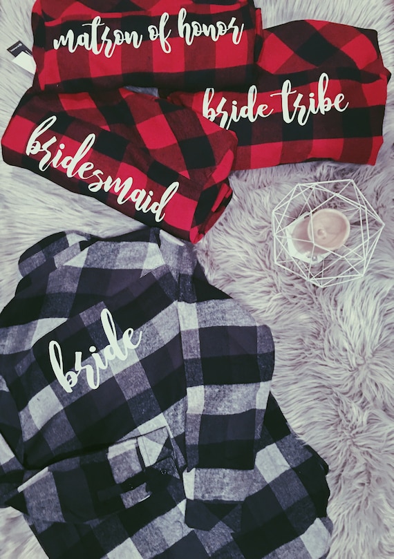 etsy bridesmaid flannels