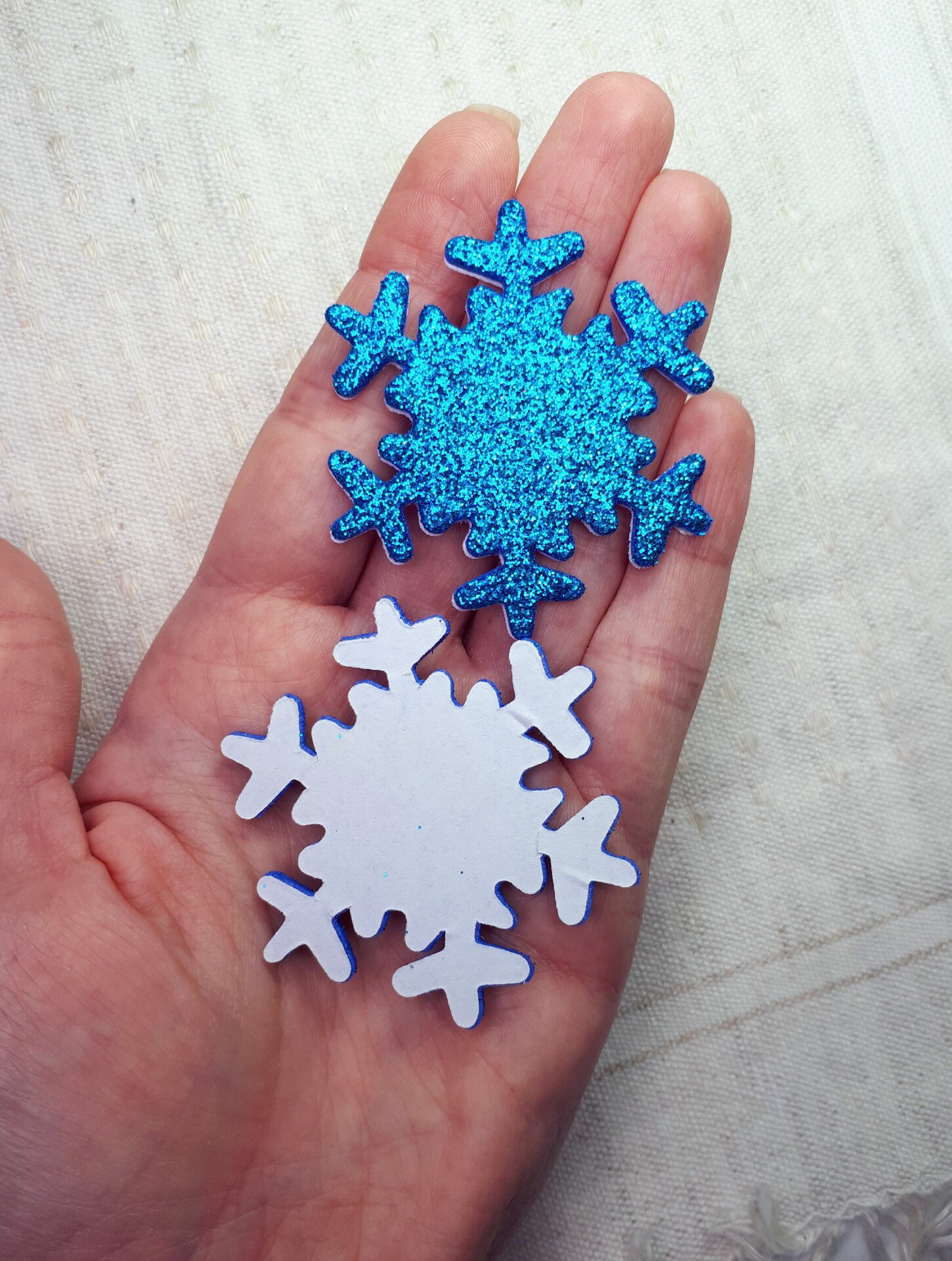 4 Mixed Foam Snowflakes SelfAdhesive Sparkling Snowflakes Etsy