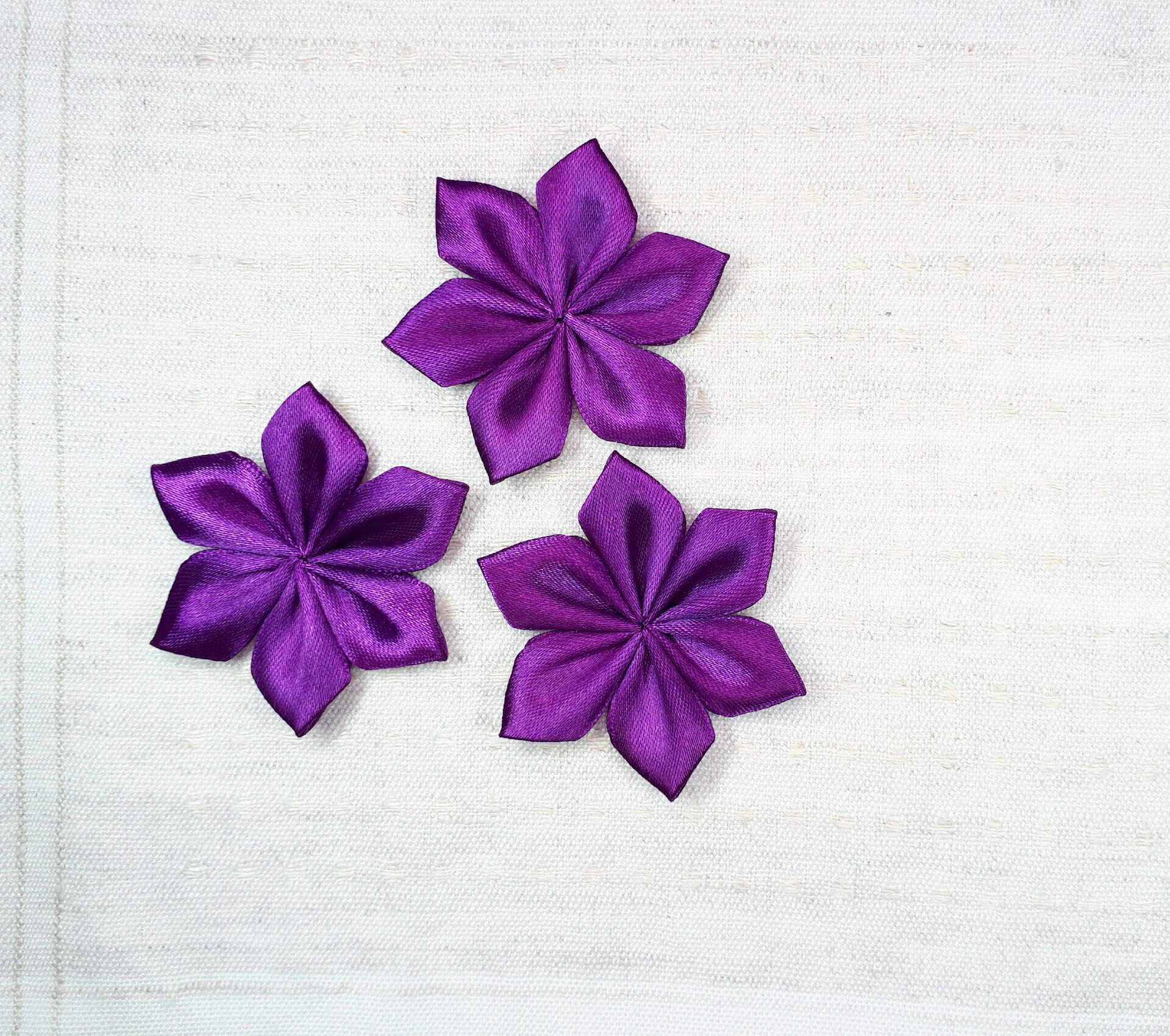 Purple Decorative Flowers Ribbon Craft Flowers Flower Etsy Nederland