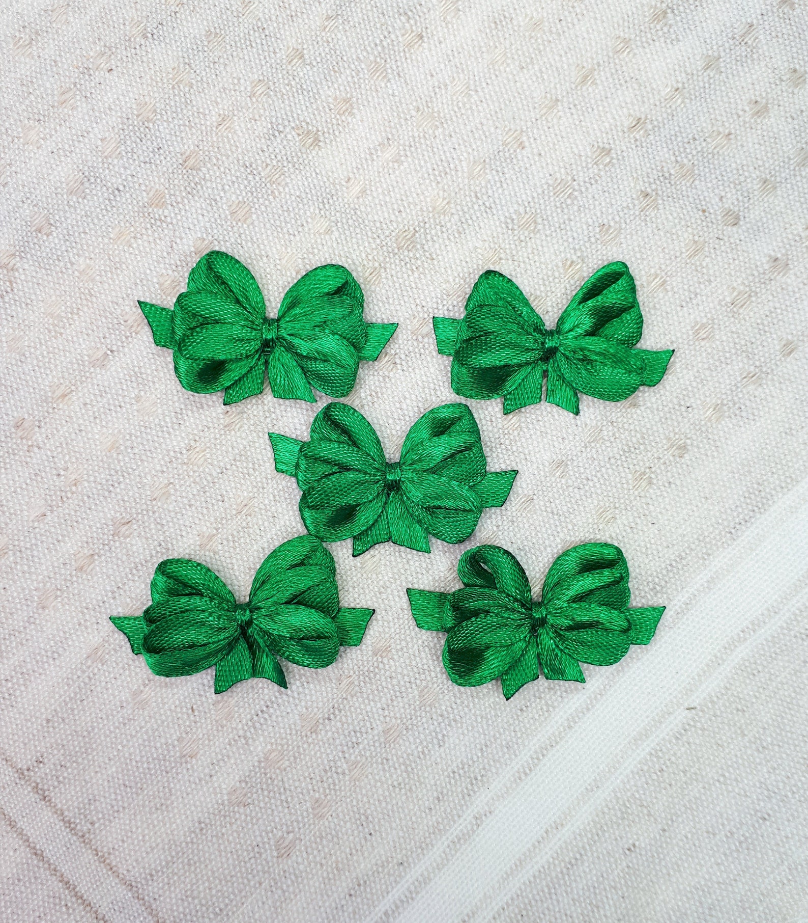 Green Ribbon Bows Christmas Decorative Bows Gift Package Etsy