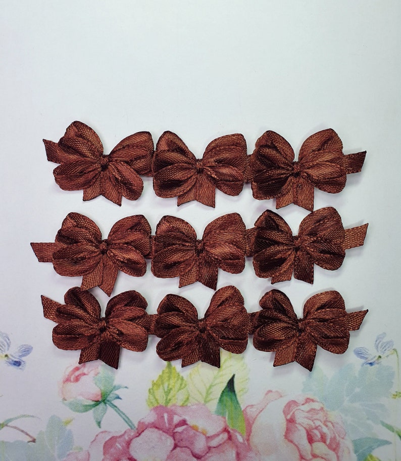 Dark Brown Craft Bows Handmade Ribbon Bows Small Decorative Etsy