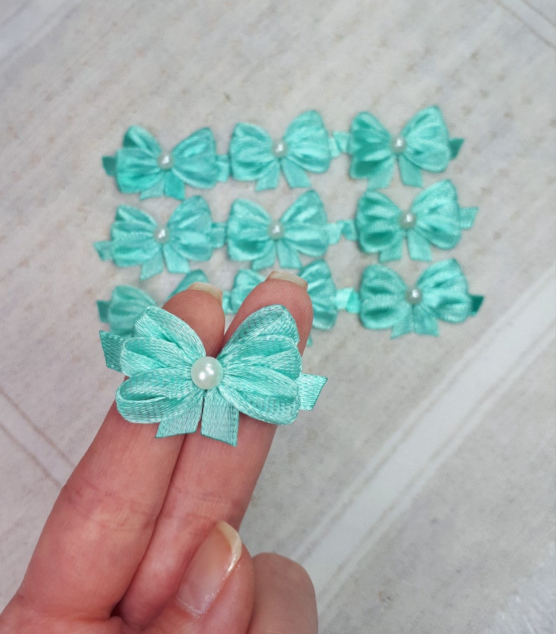 Turquoise Fancy Bows Baby Shower Bows Satin Ribbon Bows Etsy