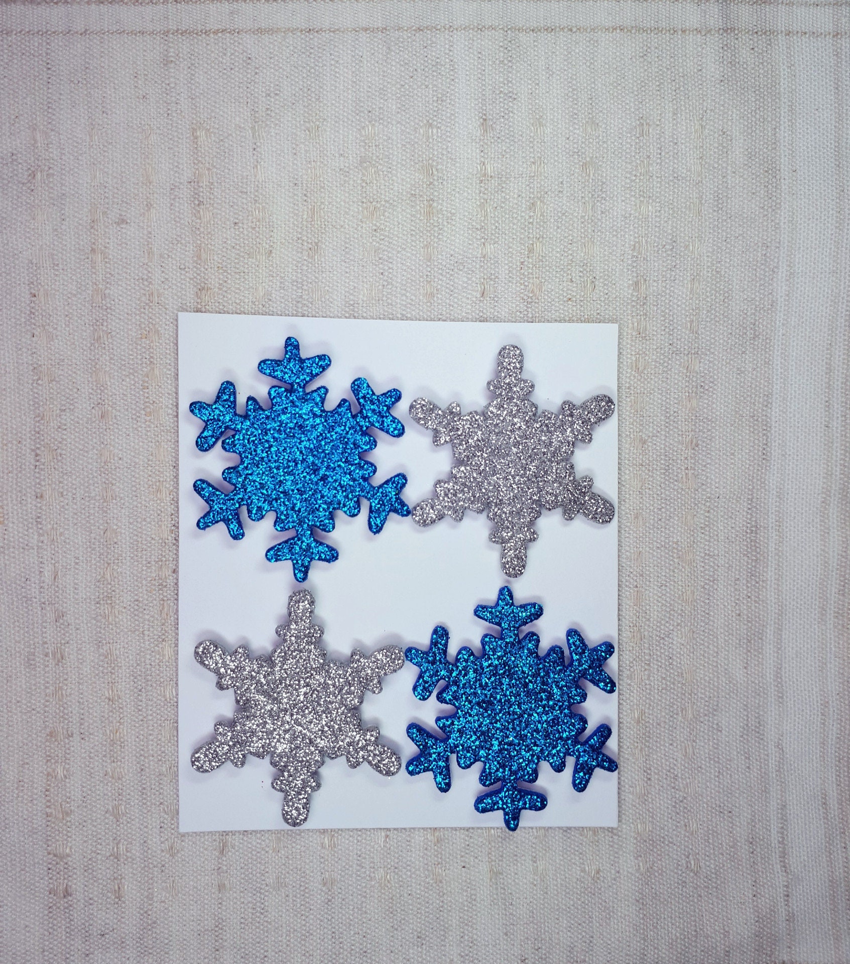 4 Mixed Foam Snowflakes SelfAdhesive Sparkling Snowflakes Etsy