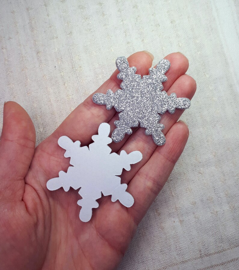 4 Mixed Foam Snowflakes SelfAdhesive Sparkling Snowflakes Etsy
