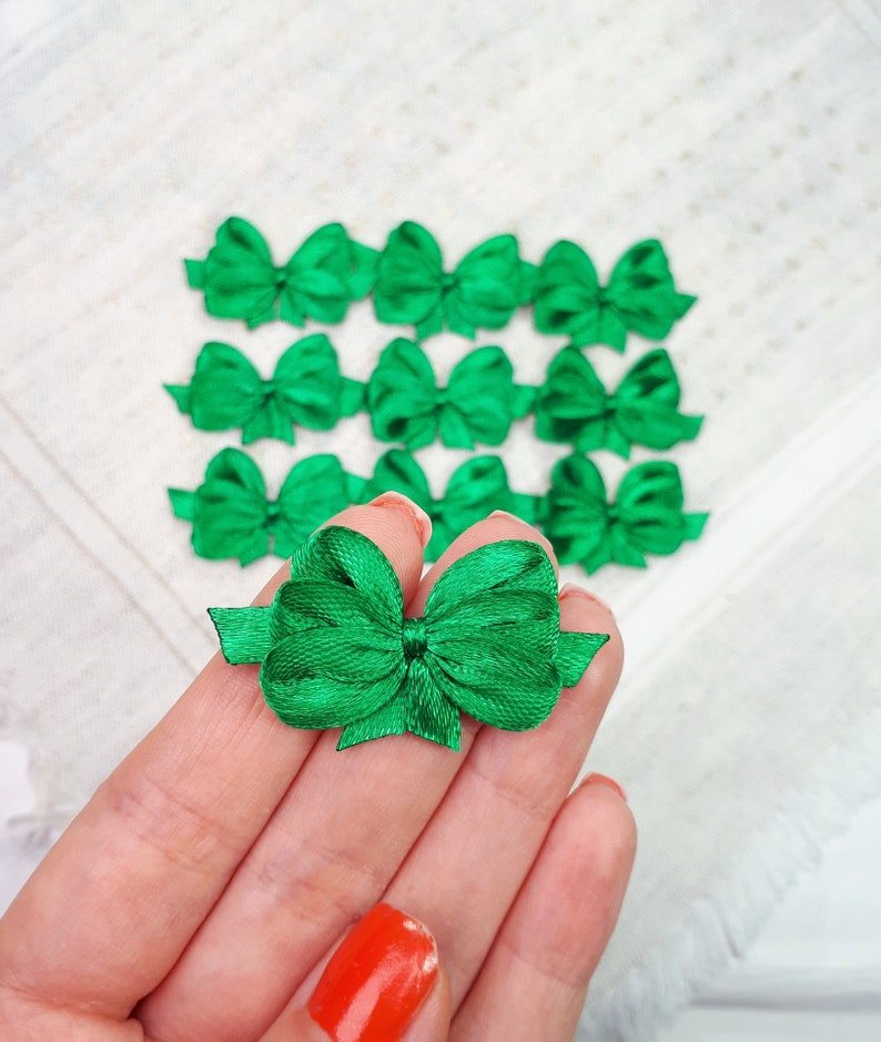 Green Ribbon Bows Christmas Decorative Bows Gift Package Etsy