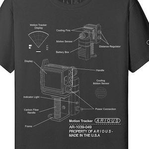 Alien Isolation Motion Tracker Blueprint Concept Tshirt ARIOUS Unisex Männer / Frauen Shirt Romulus Aliens Ripley Nostromo Weyland Cosplay