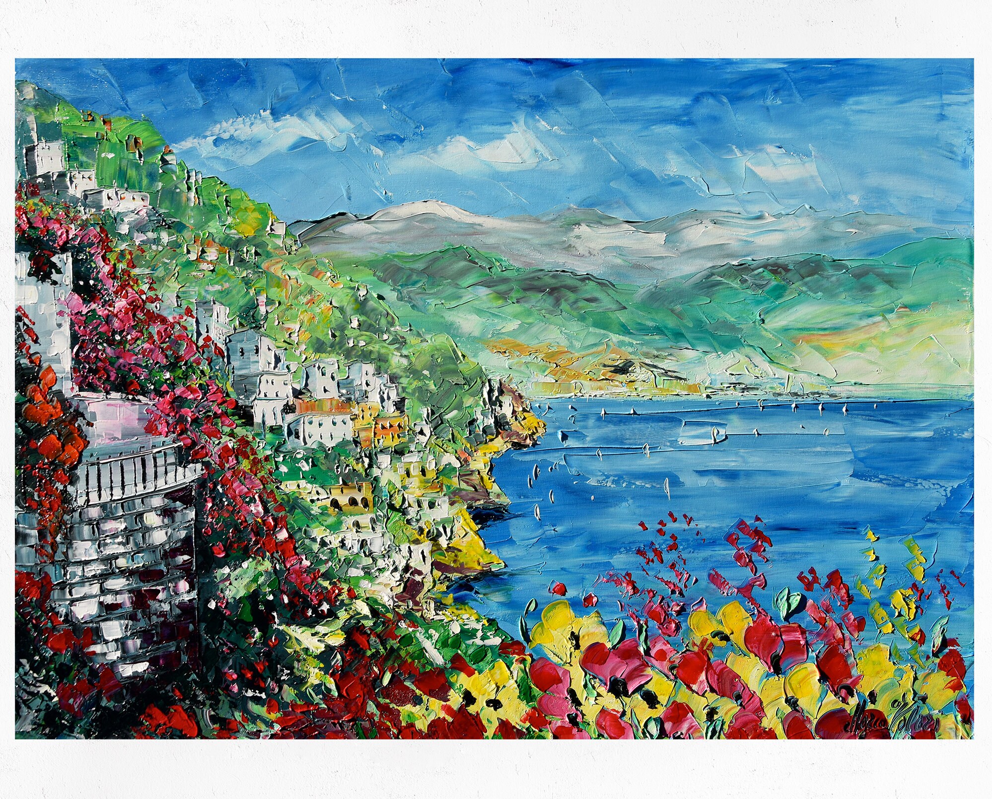 palette knifespatula wall art decor 70x50cm Oil on canvas Amalfi Coast painting on canvas gift idea 27x19 palette knifespatula wall art decor 70x50cm Oil on canvas Amalfi Coast painting on canvas gift idea 27x19