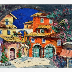 Lazio painting on canvas, wall art decor, gift idea. Oil on canvas, palette knife/spatula. 50x70cm (19&quot;x27&quot;)