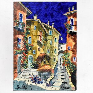 Tuscany painting on canvas, wall art decor, gift idea. Oil on canvas, palette knife/spatula. 70x50cm(27&quot;x19&quot;)
