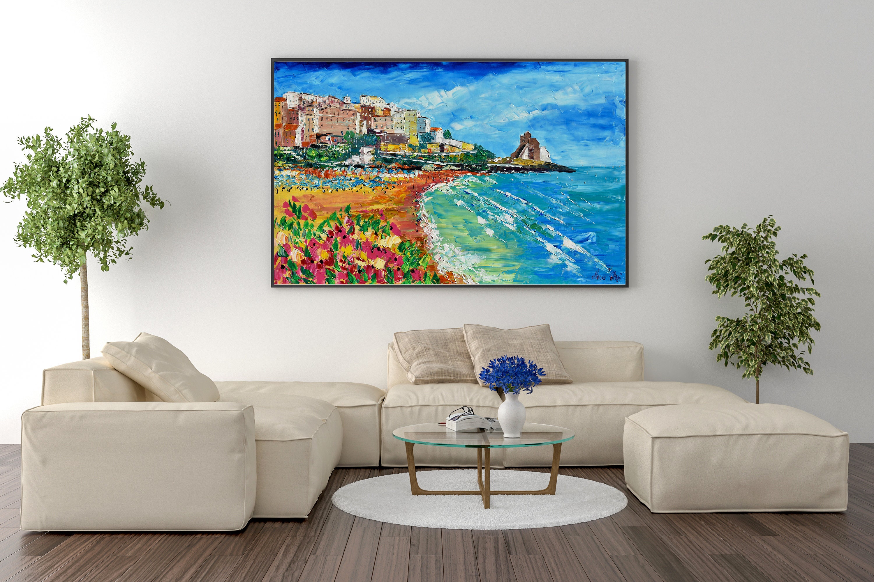 Sperlonga Painting on Canvas Lazio Coast Gift for Woman - Etsy