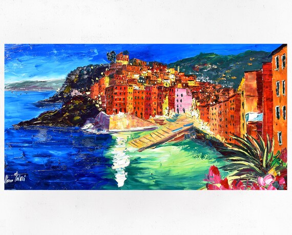 TABLEAU PEINTURE AU couteau huile sur toile signé Jk EUR 148,00