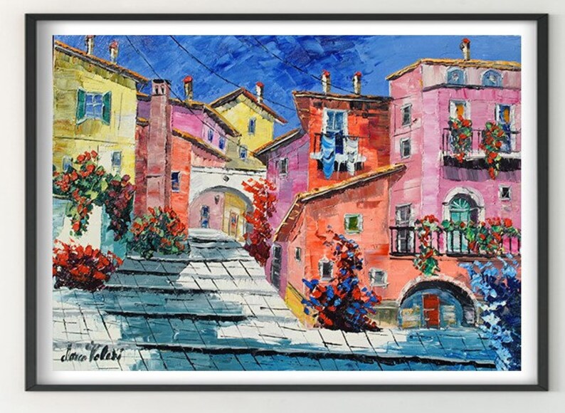 Toskana Malerei auf Leinwand Ölgemälde Italien Geschenk | Etsy