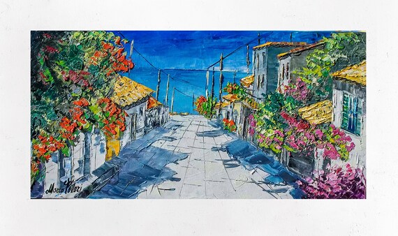 palette knifespatula wall art decor 70x50cm Oil on canvas Amalfi Coast painting on canvas gift idea 27x19 palette knifespatula wall art decor 70x50cm Oil on canvas Amalfi Coast painting on canvas gift idea 27x19