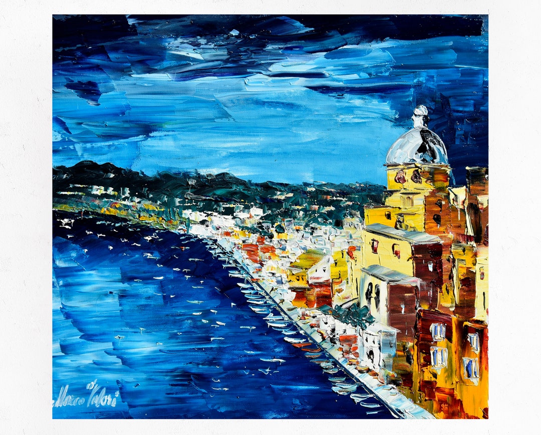 Procida Painting on Canvas Amalfi Coast Gift Idea Wall Art - Etsy