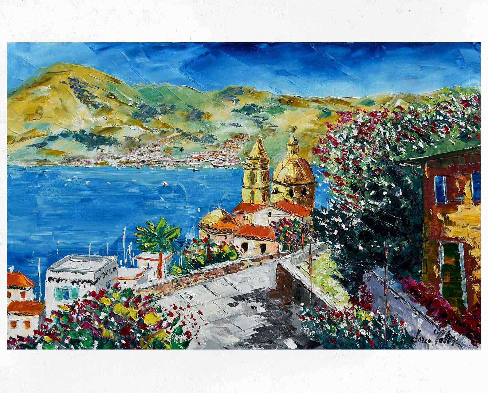 Praiano Painting on Canvas Amalfi Coast Wall Art Decor Gift - Etsy