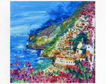 Positano Painting on Canvas Amalfi Coast Wall Art Decor - Etsy