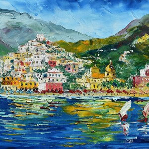 Positano Painting on Canvas Amalfi Coast Wall Art Decor - Etsy